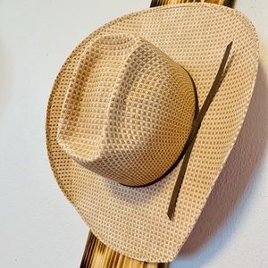 Pink and Tan Straw Rodeo King Cowboy Hat